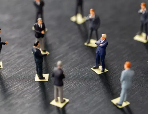 Miniature Figurines Spaced Apart