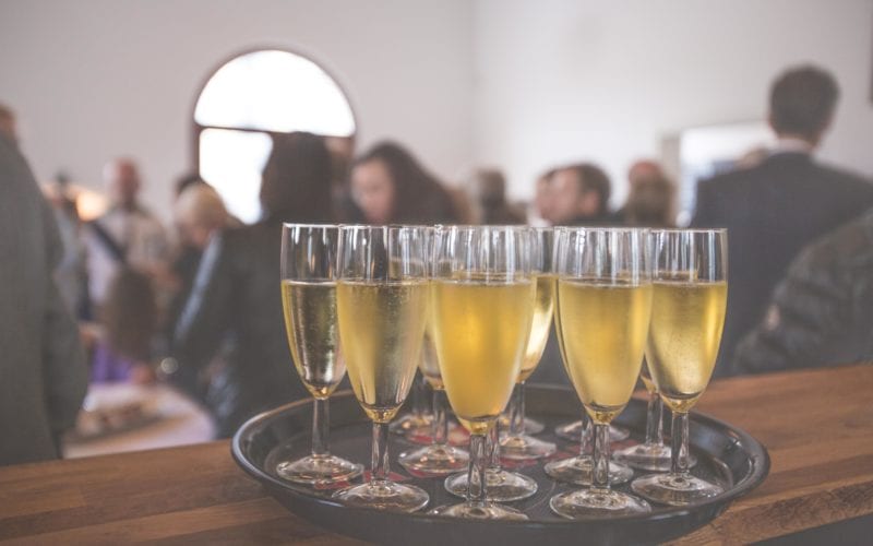 Champagne at a networking event