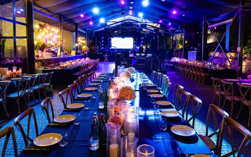 night time corporate dining venue